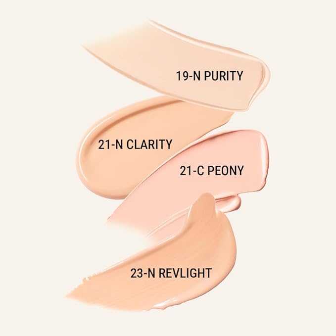 1.P.L AMPOULE GLOW FOUNDATION dewy glowy finish, liquid foundation with wand, all day coverage, blendable, 28g 0.99 fl Oz [19-N PURITY]