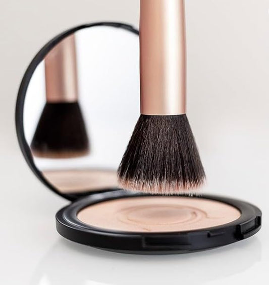 ioly's Beauty pressed powder foundation Compact with powder puff 0.49 OZ Makup fit me powder foundation Makeup full coverage foundation texture powder for men and woman