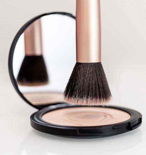 ioly's Beauty pressed powder foundation Compact with powder puff 0.49 OZ Makup fit me powder foundation Makeup full coverage foundation texture powder for men and woman