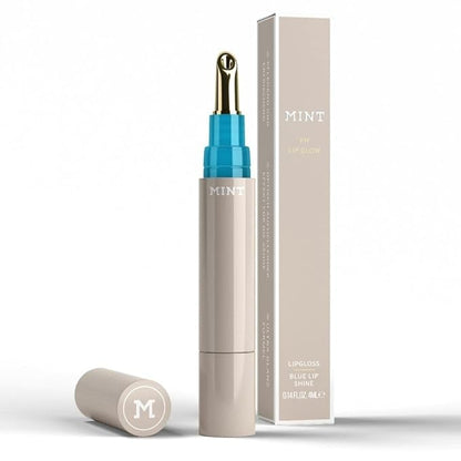 MINT Lipgloss Blue Lip Shine (4 ml) - Lipgloss - With Immediate Teeth Whitening Effect - Ultra Bright Shining Smile - By Dr. Mintcheva