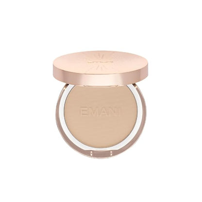 Emani Flawless Matte Powder Foundation Makeup for Sensitive Skin, Natural Mineral Foundation Compact with Buildable Coverage, Oil Control, Talc Free, Cruelty-Free & Vegan, Linen