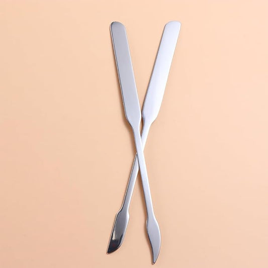 Leadigol 3pcs Cosmetic Mixing Makeup Spatula Nail Art Palette,Spoon Stainless Steel Spatula Face Brush Stirring Embossing Stick Makeup Brushes Cosmetic Tools Nail Polish Mix Stick