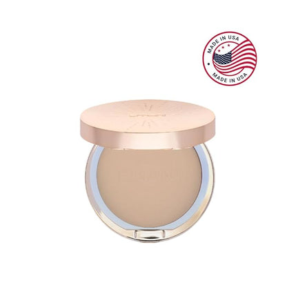 Emani Flawless Matte Powder Foundation Makeup for Sensitive Skin, Natural Mineral Foundation Compact with Buildable Coverage, Oil Control, Talc Free, Cruelty-Free & Vegan, Warm Beige