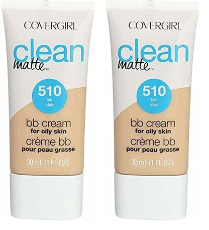 COVERGIRL Clean Matte BB Cream For Oily Skin, Fair 510, (Packaging May Vary) Water-Based Oil-Free Matte Finish BB Cream, 1 Fl Oz (1 Count) (Pack of 2)
