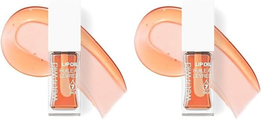 wet n wild Lip Oil - Lightweight, Non-Sticky, Hydrating & Nourishing Formula with Marula & Jojoba Oils, Vegan & Cruelty-Free - Orange Blossom (Pack of 2)