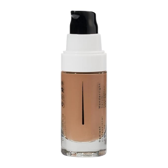 Radiant Professional Wonderlight Serum Liquid Foundation for Makeup Kit - Alternative to Bronzer Powder - Color Corrector & Under Eye Concealer - Matte Eyeshadow Base - 1.01 oz - Dark Beige (06)