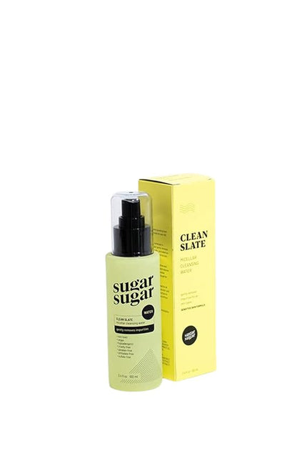 Sugar Sugar Wax Clean Slate Micellar Cleansing Water, Vegan and Hypoallergenic, Makeup Remover, Toner(1 CT)
