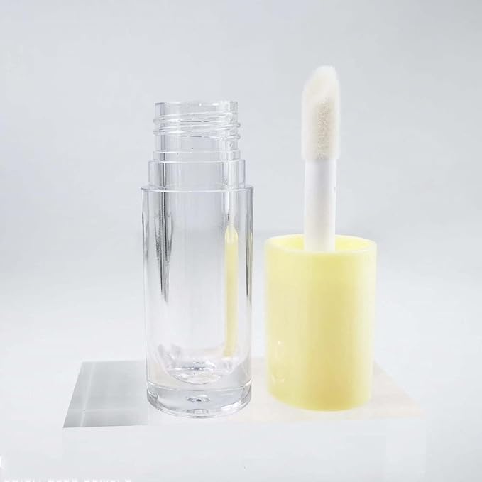 COSIDEA 14pcs Empty 6ml big brush lip gloss tubes for DIY lip gloss,yellow lipgloss containers