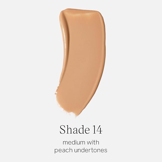 Saie Glowy Super Skin Tint Liquid Foundation - Hydrating Serum Foundation with Lightweight, Medium Coverage - Formulated with Hyaluronic Acid to Hydrate, Brighten and Plump - Shade 14 (1.01 oz)