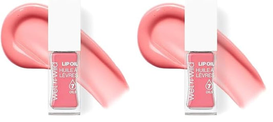 wet n wild Lip Oil - Lightweight, Non-Sticky, Hydrating & Nourishing Formula with Marula & Jojoba Oils, Vegan & Cruelty-Free - Fuzzy Pillow (Pack of 2)