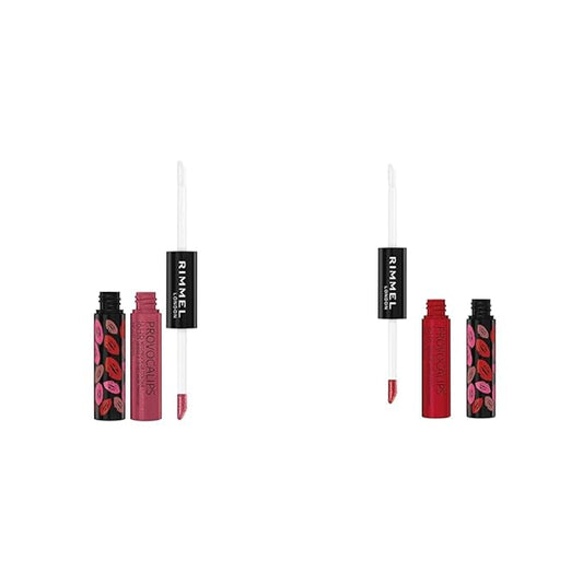 Rimmel London Provocalips 16hr Kiss-Proof Lip Color Bundle - 005 Just Teasing & 550 Play With Fire, 14 fl.oz. Each