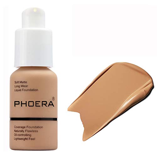 PHOERA Full Coverage Flawless Concealer Matte Oil Control Long Lasting Moisturizing Base Liquid Cover Cream Colour Changing Foundation for Women & Girls