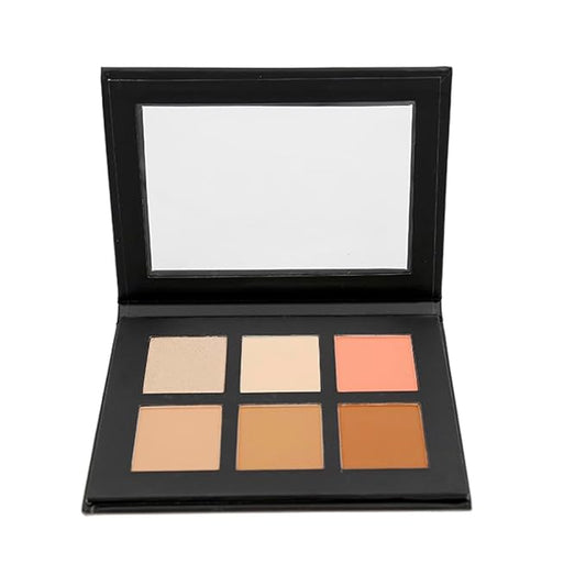 6 Color Contour Powder Kit Foundation Palette Contouring Makeup Kit Highlight Dramatically Sculpt Enhance Features (Medium)