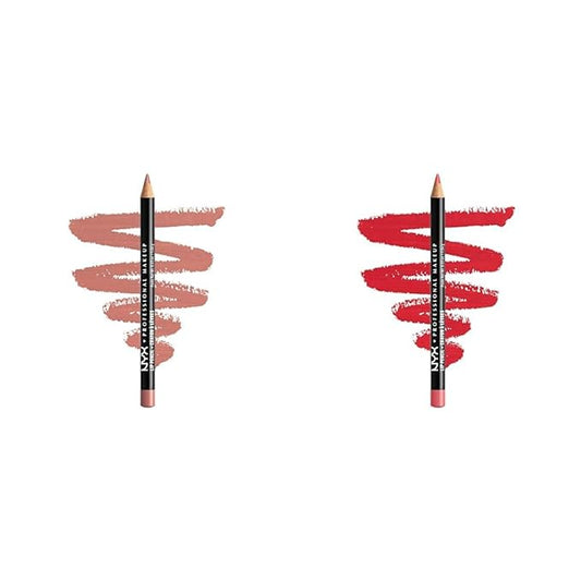 NYX PROFESSIONAL MAKEUP Slim Lip Pencil 2-Pack - Nude Pink & Hot Red