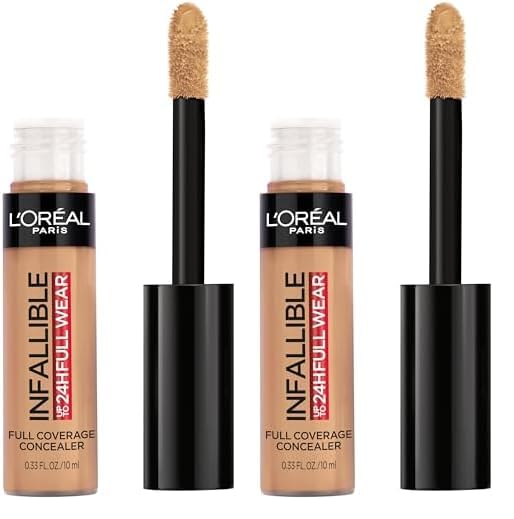 L’Oréal Paris Makeup Infallible Full Wear Waterproof Matte Concealer, Toffee (Pack of 2)