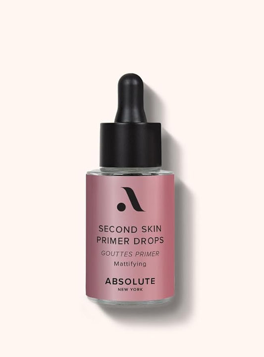 Absolute New York Mattifying Second Skin Primer Drops, Lightweight Makeup Primer for Flawless Complexion, Hydrating Formula, Pore Minimizing, Ideal for All Skin Types