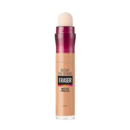 Maybelline Instant Age Rewind Eraser Dark Circles Treatment Multi-Use Concealer,130 & Fit Me Matte + Poreless Liquid Oil-Free Foundation Makeup, Natural Buff