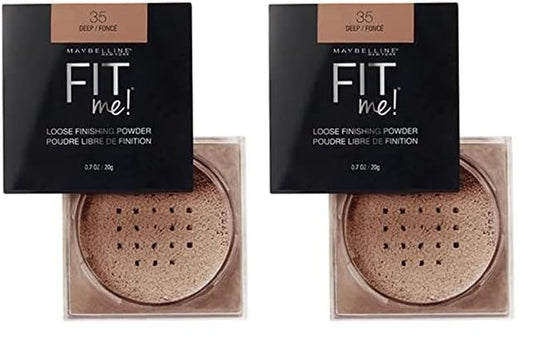 Maybelline Fit Me Loose Setting Powder, Face Powder Makeup & Finishing Powder, Deep, 1 Count (Pack of 2)
