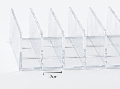 1 Piece 7-Section Acrylic Eyeshadow Organizer Cosmetic Makeup Palette Organizer Divided Makeup Organizer Eyeshadow Contour Blush Holder for Eyeshadow Palettes Blush Face Powder, Small, Clear