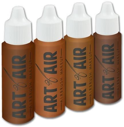 4pc DARK Complexion Professional Airbrush Cosmetic Makeup Set 1/2 oz bottles