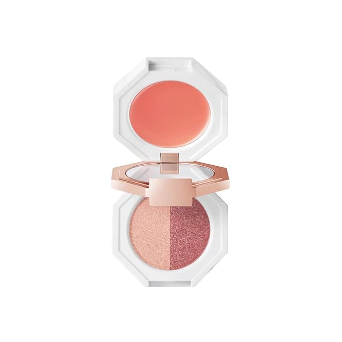 DEARDAHLIA Paradise Tri-Colored Palette Eyeshadow with Built-in Mirror, STRAWBERRY CRUSH, Vegan, Cruelty Free, 8 Free Formula, All-in-one Multi-use Palette, Minimal Fallout, 4g