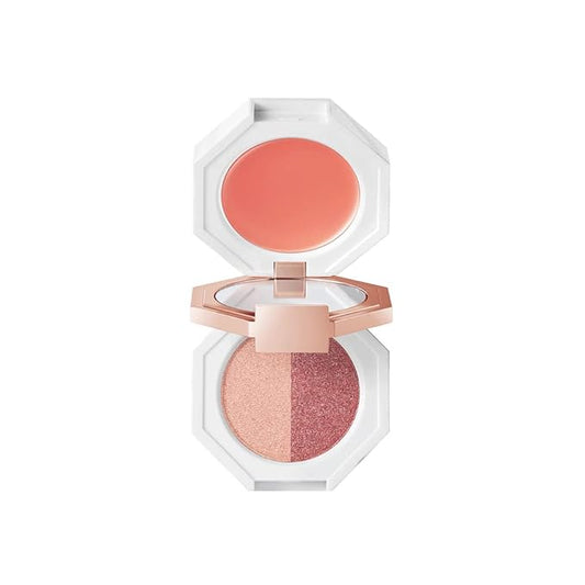 DEARDAHLIA Paradise Tri-Colored Palette Eyeshadow with Built-in Mirror, STRAWBERRY CRUSH, Vegan, Cruelty Free, 8 Free Formula, All-in-one Multi-use Palette, Minimal Fallout, 4g