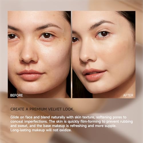 Liquid Foundation Makeup Medium Coverage, Lightweight Flawless Finish Foundation, Improves Uneven Skin Tone, Nude 1.26 Fl Oz,1#