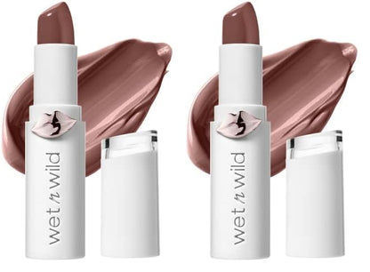 wet n wild Lipstick Mega Last High-Shine Lipstick Lip Color Makeup, Pink Mad for Mauve (Pack of 2)