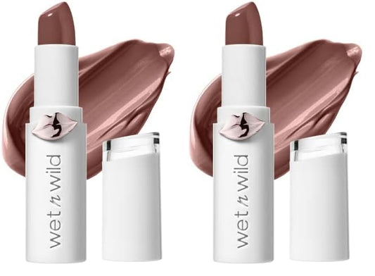 wet n wild Lipstick Mega Last High-Shine Lipstick Lip Color Makeup, Pink Mad for Mauve (Pack of 2)