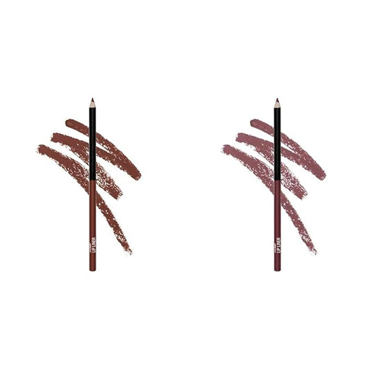 wet n wild Lip Liner Pencil Color Icon 2-Piece Lip Color Makeup Bundle, Dark Brown Chestnut and Plumberry
