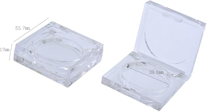 4 Pieces Empty Powder Case Plastic Powder Case Empty Blush Box Refillable Cosmetic Container Jar Eyeshadow Box Blush Holding Plate Empty Eyeshadow Case Cosmetics Container(Clear, 39.6mm)