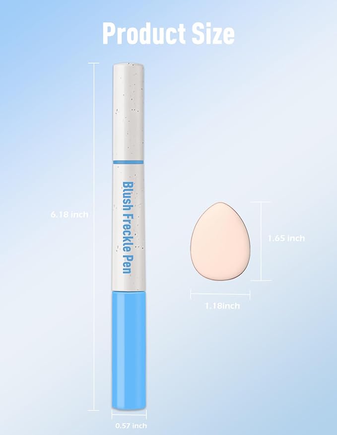 Freckle Pen Blush 2 in 1 Lifelike Dark Brown Freckle Stamp Coral Orange Liquid Blush for Cheeks Quick Dry Fake Freckles Long Lasting Faux Freckles Tattoo Marker for Natural Sunkissed Makeup