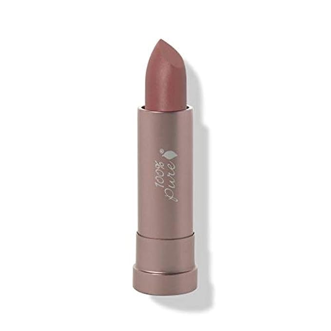 100% PURE Cocoa Butter Matte Lipstick Full Stay All Day Coverage, Lasting Moisturizing & Softening Natural Lip Color for All Skin Tones, Vegan Fruit Pigmented Sahara (Deep Neutral Nude) - 0.15 oz