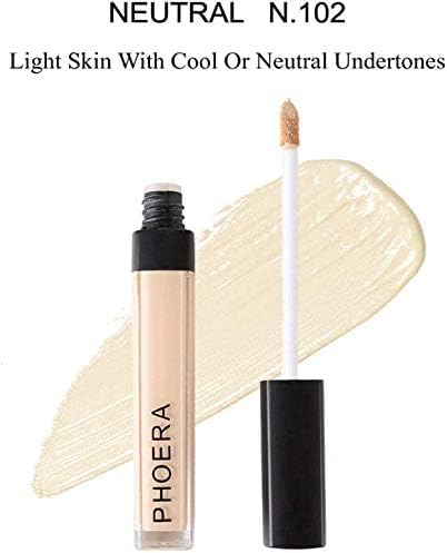 Full Coverage Makeup Set with Foundation (102 Nude), Concealer Stick (102 Neutral), Primer Gel, Setting Powder, Make Up Pad & Sponge - Complete Face Cosmetics Kit for Women