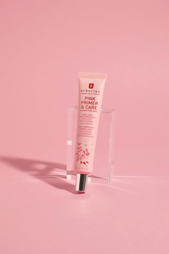 Erborian – Pink Primer & Care Multifunctional Facial Cream Balm - Primer Sets Makeup, Pore Minimizing, Skin Moisturizing and Smoothing Effects for All Skin Types - Korean Skincare - 1.5 fl. oz.