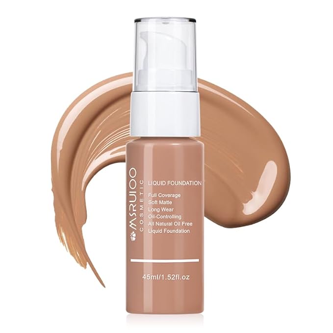 Liquid Foundation, Matte Finish, Weightless Full Coverage, Oil-Free, Non-Comedogenic, 1.52 fl oz (M006, 1pc)