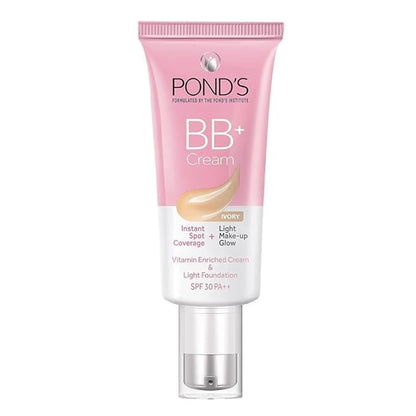 POND-S BB+ Cream, Lightweight Natural Foundation, Ivory, All Skin Types 30g (Pack of 2)