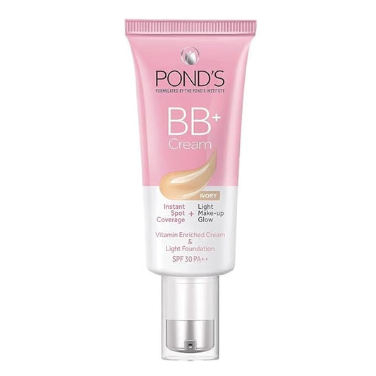POND-S BB+ Cream, Lightweight Natural Foundation, Ivory, All Skin Types 30g (Pack of 2)