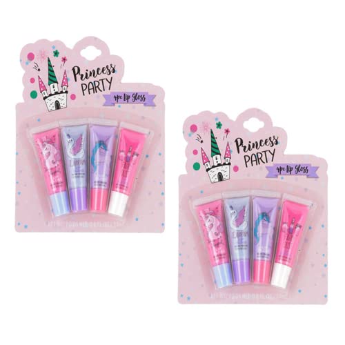Expressions 8pc Lip Gloss Set - Flavored Lip Gloss Tubes, Non-Toxic & Kid-Friendly, Fruit Flavors, Valentine's Day Gifts for Kids
