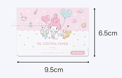 MyMelody's Facial Oil Blotting Paper 150 Sheets - Officially Licensed - Packaged in Portable Casing