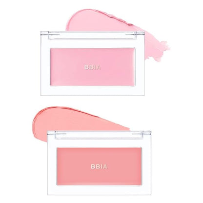 BBIA Ready To Wear Downy Cheek Cream Blush 2P Set (07 DOWNY ANGEL + 01 DOWNY PINK) / Blendable and Lightweight Cheek Makeup, Highly Pigmented with Long Wearing Formula