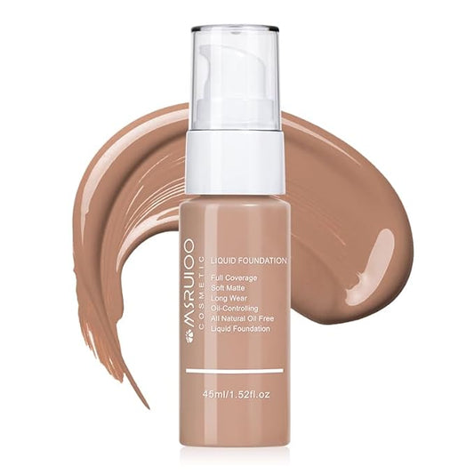 Liquid Foundation, Matte Finish, Weightless Full Coverage, Oil-Free, Non-Comedogenic, 1.52 fl oz (M004, 1pc)