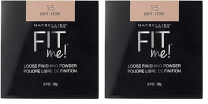 Maybelline Fit Me Loose Setting Powder, Face Powder Makeup & Finishing Powder, Light, 1 Count (Pack of 2)