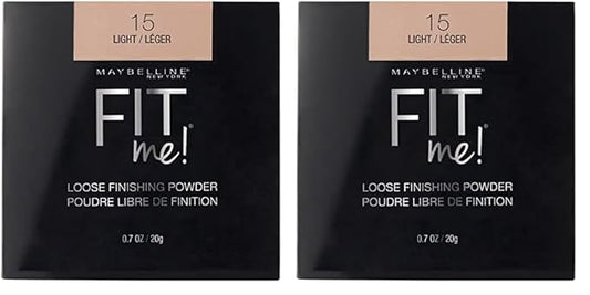 Maybelline Fit Me Loose Setting Powder, Face Powder Makeup & Finishing Powder, Light, 1 Count (Pack of 2)