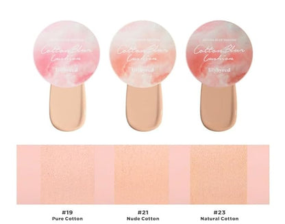 Lilybyred Cotton Blur Cushion SPF50+PA+++ - Skin Cover, Long-Lasting, Powdery Finish for a Flawless Look (23 Natural Cotton)