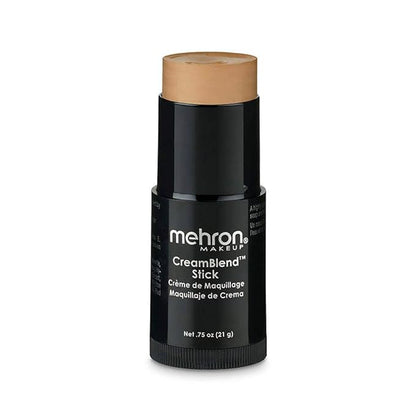 Mehron Makeup CreamBlend Stick | Face Paint, Body Paint, & Foundation Cream Makeup | Body Paint Stick Perfect for Halloween .75 oz (21 g) (Medium 0)