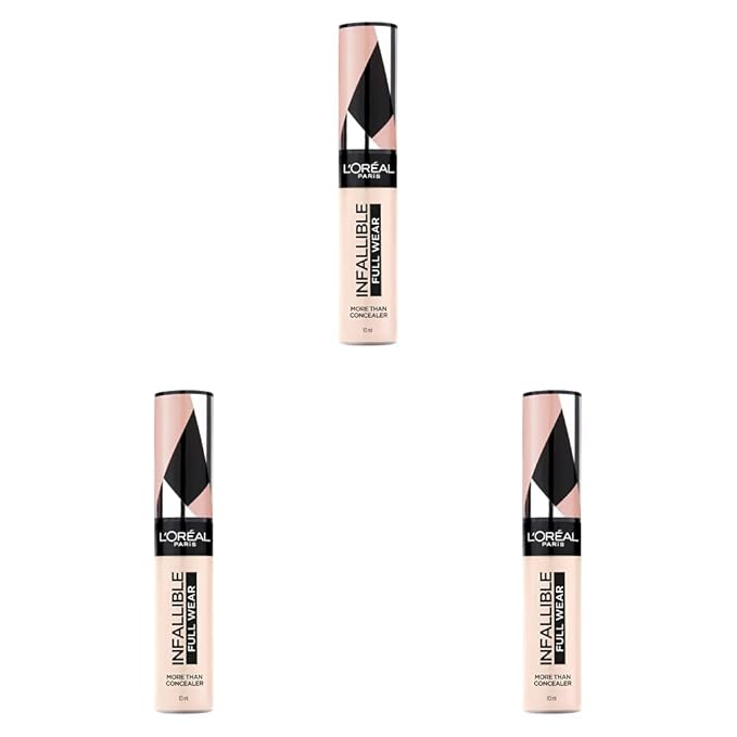 L’Oréal Paris Makeup Infallible Full Wear Waterproof Matte Concealer, Porcelain (Pack of 3)
