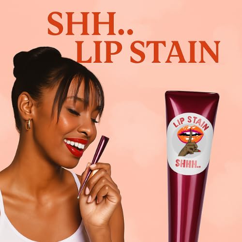 Shhh LIP Stain. 100% Organic wipe off Lip Stain Ready to use. Premium Quality Cone. Water resistance