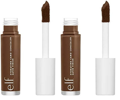 e.l.f, Hydrating Camo Concealer, Lightweight, Full Coverage, Long Lasting, Conceals, Corrects, Covers, Hydrates, Highlights, Rich Ebony, Satin Finish, 25 Shades, All-Day Wear, 0.20 Fl Oz (Pack of 2)