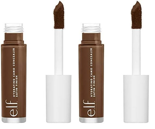 e.l.f, Hydrating Camo Concealer, Lightweight, Full Coverage, Long Lasting, Conceals, Corrects, Covers, Hydrates, Highlights, Rich Ebony, Satin Finish, 25 Shades, All-Day Wear, 0.20 Fl Oz (Pack of 2)